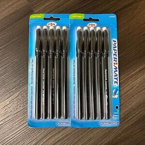 Vintage 2005 NOS Paper Mate Eraser Mate Black Ballpoint Pens in Original Package